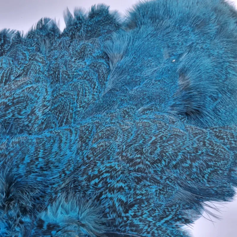 Whiting Coq de Leon Hen Soft Hackle with Chickabou in Speckled Kingfisher Blue-11